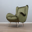 1950s Italian armchair Senior Zanuso style green velvet