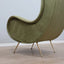 1950s Italian armchair Senior Zanuso style green velvet