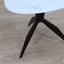 1950s Italian organic tripod coffee table, ebonized wood base, hand-shaped Carrara marble. Tavolino vintage marmo bianco. Couchtisch Marmor Design.