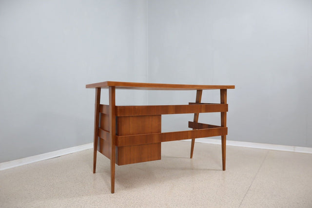 Mid century Italian mahogany writing desk 1950s
