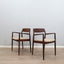 Set of 6 1960s Niels Otto Møller Danish solid teak dining chairs in off-white bouclé fabric. Set 6 sedie teak danesi anni 60 bouclé.
