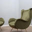 Pair of 1950s Senior Zanuso style Green Velvet Armchairs Poltrone anni 50 Grüne Zanuso Sessel Fauteuils Italian Mid-Century
