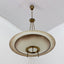 Mid century brass glass pendant chandelier 1950s