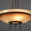 Mid century brass glass pendant chandelier 1950s