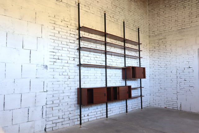 Mid century teak bookshelf wall unit 1950s