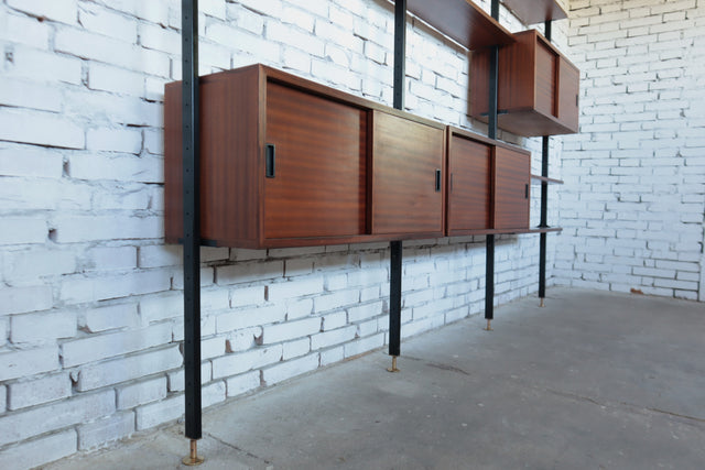 Mid century teak bookshelf wall unit 1950s