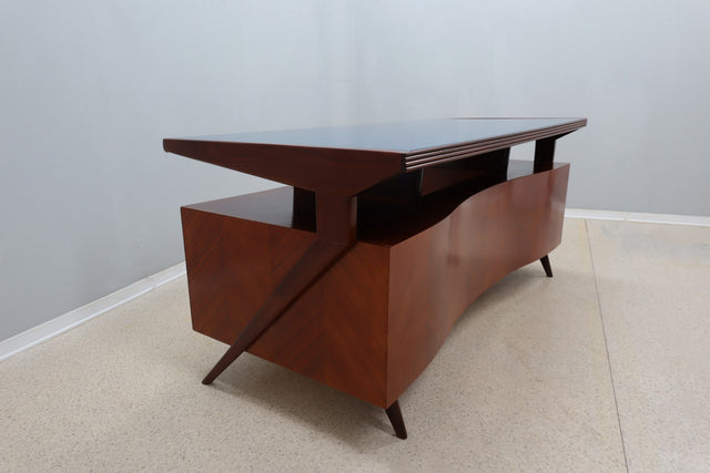 Mid century Italian design curved desk 1950s