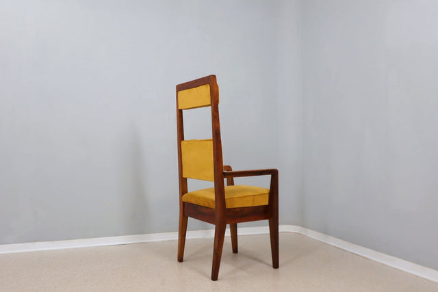 Mid century high back chair Italy 1950s