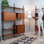Mid century modular blonde teak bookcase 1960s