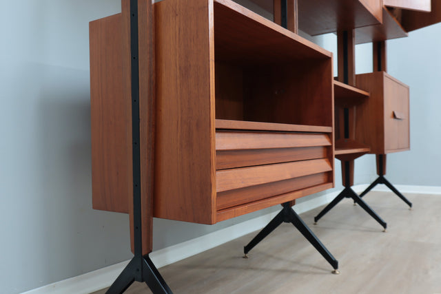 Mid century teak modular bookcase AV Arredamenti 1960s