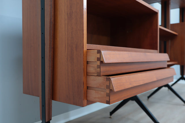 Mid century teak modular bookcase AV Arredamenti 1960s