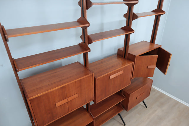 Mid century teak modular bookcase AV Arredamenti 1960s