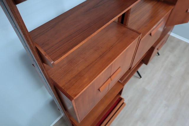 Mid century teak modular bookcase AV Arredamenti 1960s