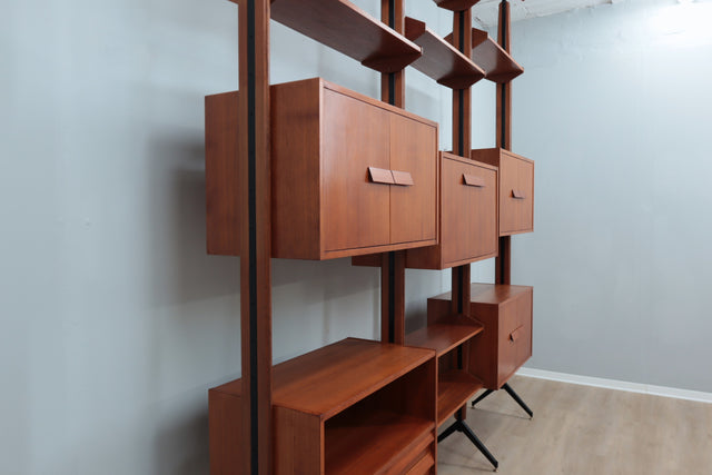 Mid century teak modular bookcase AV Arredamenti 1960s