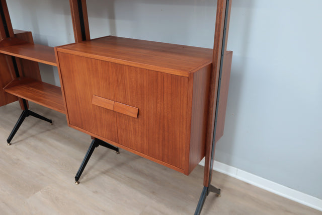 Mid century teak modular bookcase AV Arredamenti 1960s