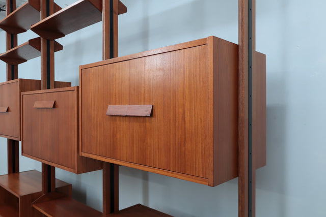 Mid century teak modular bookcase AV Arredamenti 1960s