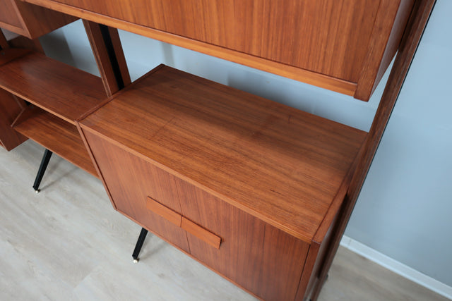 Mid century teak modular bookcase AV Arredamenti 1960s