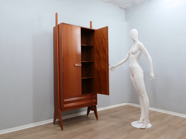 Italian Mid-Century Mobile Contenitore armoire teck anni 60 Wardrobe vintage italienischer Schrank