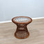 1950s Italian Franco Albini for Vittorio Bonacina woven rattan and bamboo round glass coffee table basse ronde en rotin et bambou