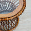 1950s Italian Franco Albini for Vittorio Bonacina woven rattan and bamboo round glass coffee table basse ronde en rotin et bambou