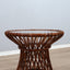 1950s Italian Franco Albini for Vittorio Bonacina woven rattan and bamboo round glass coffee table basse ronde en rotin et bambou