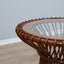 1950s Italian Franco Albini for Vittorio Bonacina woven rattan and bamboo round glass coffee table basse ronde en rotin et bambou
