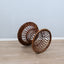 1950s Italian Franco Albini for Vittorio Bonacina woven rattan and bamboo round glass coffee table basse ronde en rotin et bambou
