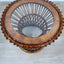 1950s Italian Franco Albini for Vittorio Bonacina woven rattan and bamboo round glass coffee table basse ronde en rotin et bambou