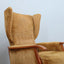 Camea 50s reclining armchairs mustard velvet. Poltrone vintage legno massello. Fauteuils rétro moutarde. 50er Samt Sessel. Sillones mid-century retro