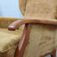 Camea 50s reclining armchairs mustard velvet. Poltrone vintage legno massello. Fauteuils rétro moutarde. 50er Samt Sessel. Sillones mid-century retro