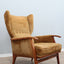 Camea 50s reclining armchairs mustard velvet. Poltrone vintage legno massello. Fauteuils rétro moutarde. 50er Samt Sessel. Sillones mid-century retro