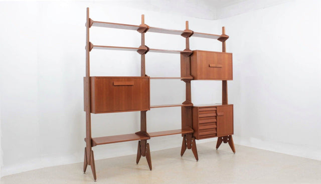 Vintage teak bookshelves AV Arredamenti 1960s