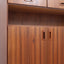 Restored 1960s Italian Teak Highboard: vintage buffet italiano in teak con piedi in ottone, Mid-Century Teak Schrank, aparador años 60, enfilade.