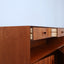 Restored 1960s Italian Teak Highboard: vintage buffet italiano in teak con piedi in ottone, Mid-Century Teak Schrank, aparador años 60, enfilade.