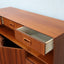 Restored 1960s Italian Teak Highboard: vintage buffet italiano in teak con piedi in ottone, Mid-Century Teak Schrank, aparador años 60, enfilade.
