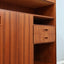Restored 1960s Italian Teak Highboard: vintage buffet italiano in teak con piedi in ottone, Mid-Century Teak Schrank, aparador años 60, enfilade.