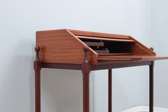 Mid century roll-top shutter teak desk F.lli Proserpio 1960s