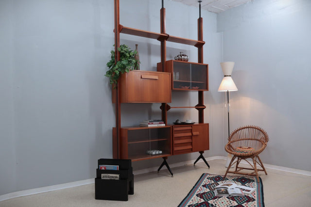 Mid century modular teak bookcase AV Arredamenti 1960s