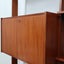1950s teak modular wall unit: self-supporting bookcase & bar cabinet, bibliothèque en teck, Teak Regalsystem, librería modular, mobile bar vintage.