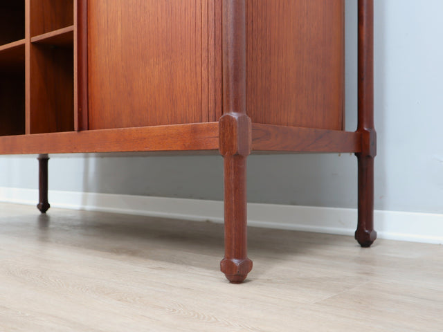 F.lli Proserpio teak sideboard: Mobile anni 50 grissinato, tambour doors cabinet, Mid-century italienisches Design, aparador teca, buffet vintage.