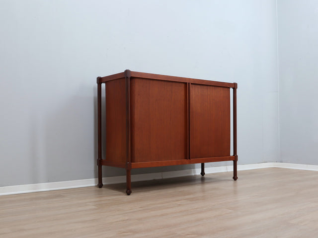 F.lli Proserpio teak sideboard: Mobile anni 50 grissinato, tambour doors cabinet, Mid-century italienisches Design, aparador teca, buffet vintage.
