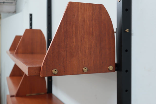 Mid century modular wall teak bookcase  1950s