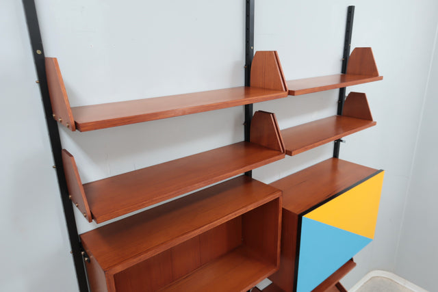 Mid century modular wall teak bookcase  1950s