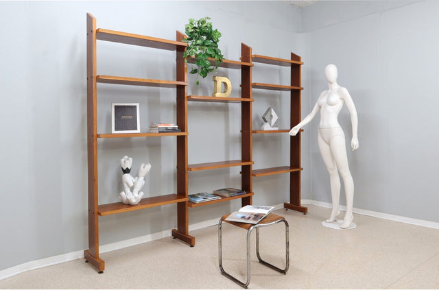 Mid century teak shelves bookcase 1960s