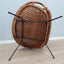 Mid century Italian design rattan and wicker scoop chair 1950s