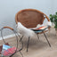 Mid century Italian design rattan and wicker scoop chair 1950s