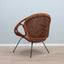 Mid century Italian design rattan and wicker scoop chair 1950s