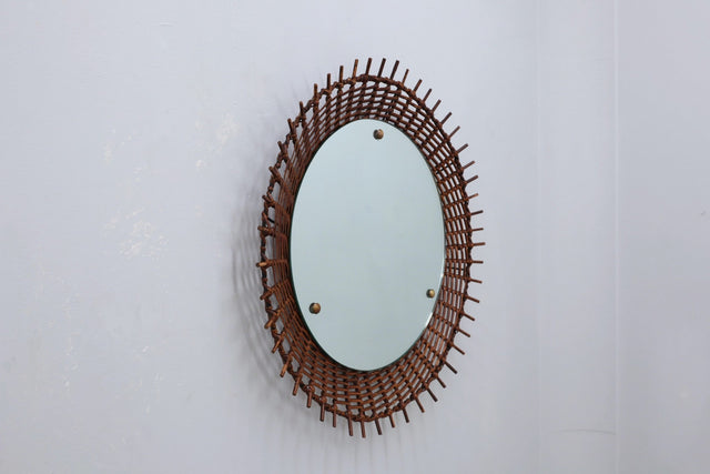 Mid century rattan / wicker mirror RIMA 1950s