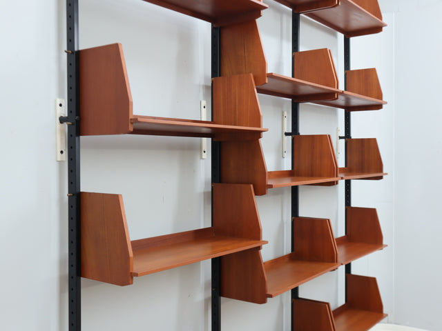 1950s teak modular bookcase, bibliothèque vintage en teck, modulare Bücherregal 50er Jahre Italian design