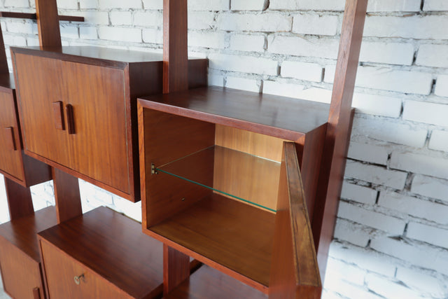 Elegant mid-century Italian Wall Unit & Bookcase, 1950s